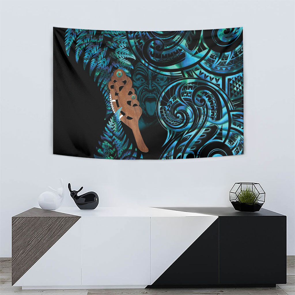 Maripi New Zealand Tapestry Maori Weapon Paua Shell Haka Fern