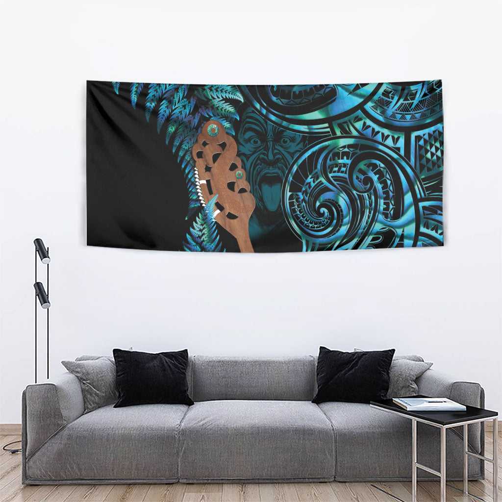 Maripi New Zealand Tapestry Maori Weapon Paua Shell Haka Fern
