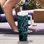 Maripi New Zealand Tumbler With Handle Maori Weapon Paua Shell Haka Fern