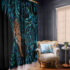 Maripi New Zealand Window Curtain Maori Weapon Paua Shell Haka Fern