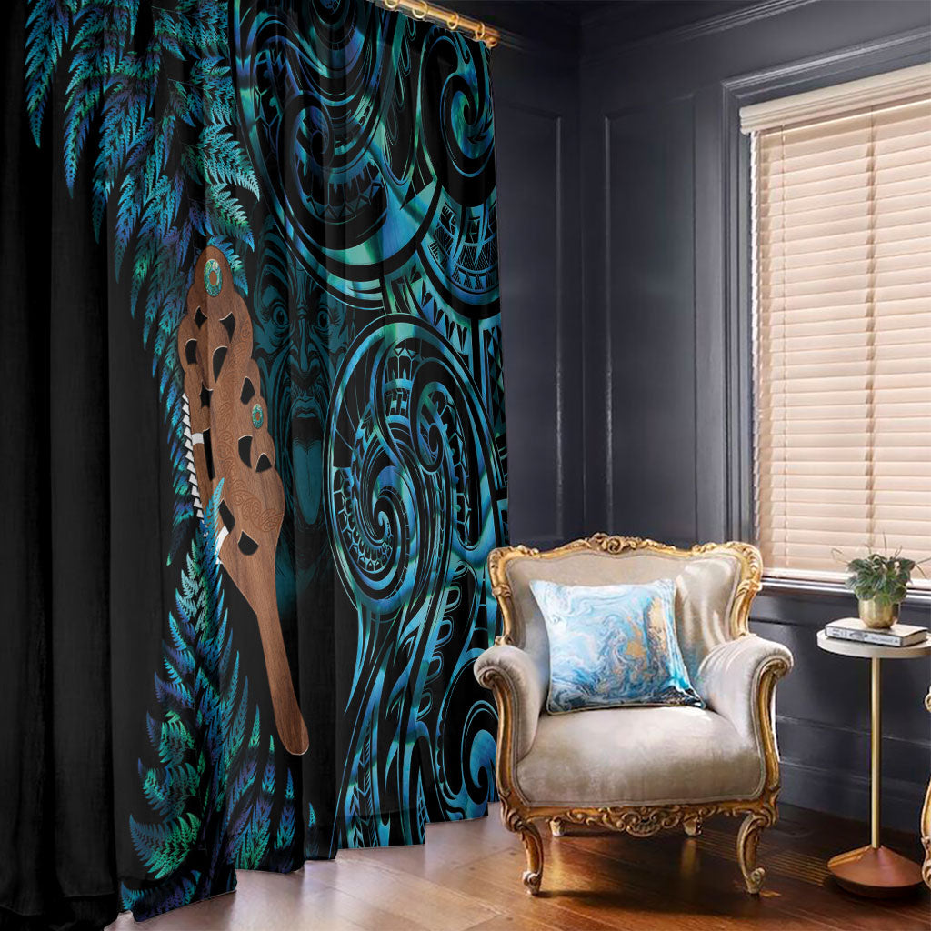 Maripi New Zealand Window Curtain Maori Weapon Paua Shell Haka Fern