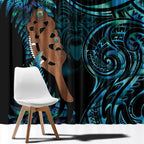 Maripi New Zealand Window Curtain Maori Weapon Paua Shell Haka Fern