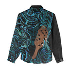 Maripi New Zealand Women Casual Shirt Maori Weapon Paua Shell Haka Fern