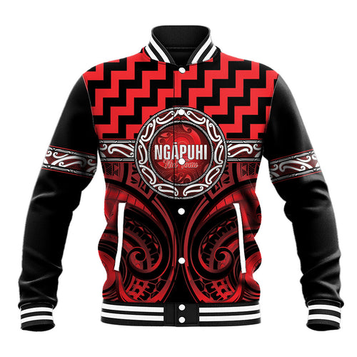Aotearoa Ngapuhi Personalised Baseball Jacket Maori Iwi Poutama Puhoro Tattoo