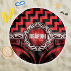 Aotearoa Ngapuhi Beach Blanket Maori Iwi Poutama Puhoro Tattoo