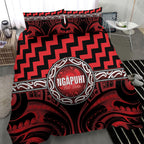 Aotearoa Ngapuhi Bedding Set Maori Iwi Poutama Puhoro Tattoo