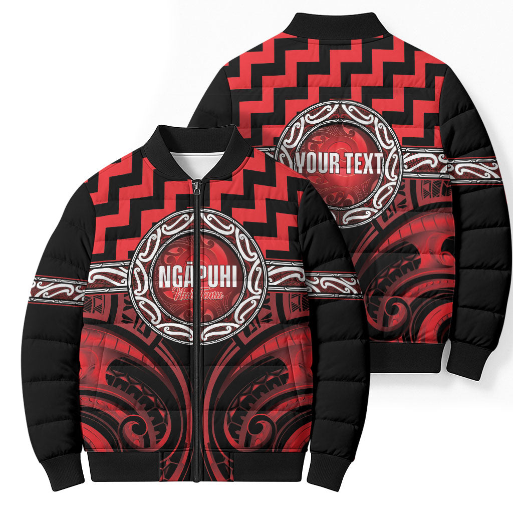 Aotearoa Ngapuhi Personalised Bomber Puffer Jacket Maori Iwi Poutama Puhoro Tattoo