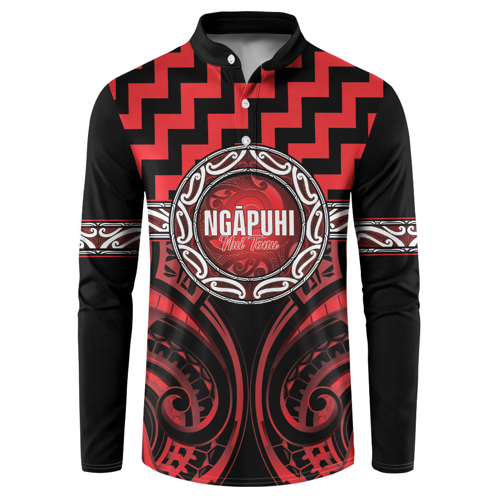 Aotearoa Ngapuhi Personalised Button Sweatshirt Maori Iwi Poutama Puhoro Tattoo