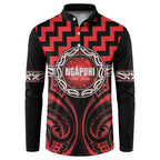 Aotearoa Ngapuhi Personalised Button Sweatshirt Maori Iwi Poutama Puhoro Tattoo