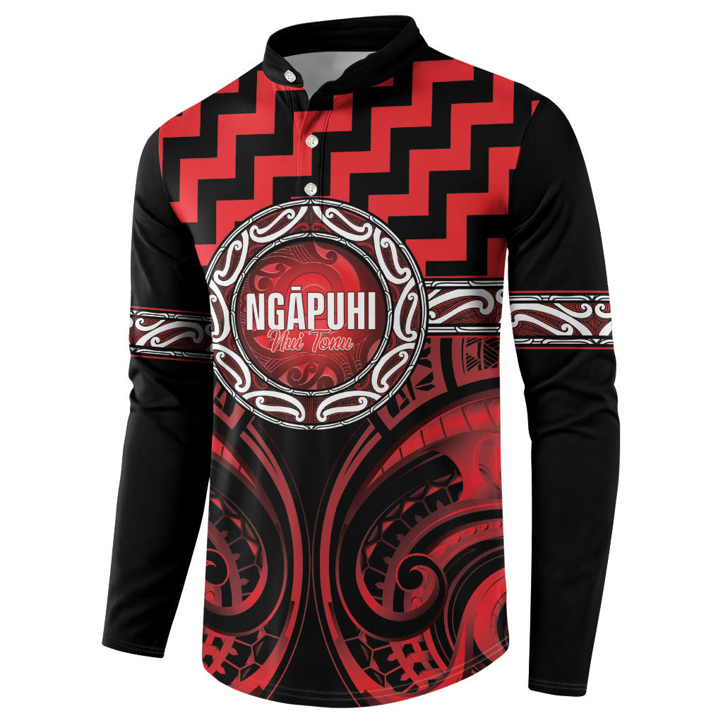 Aotearoa Ngapuhi Personalised Button Sweatshirt Maori Iwi Poutama Puhoro Tattoo