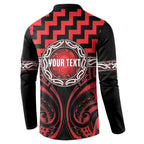 Aotearoa Ngapuhi Personalised Button Sweatshirt Maori Iwi Poutama Puhoro Tattoo