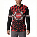 Aotearoa Ngapuhi Personalised Button Sweatshirt Maori Iwi Poutama Puhoro Tattoo