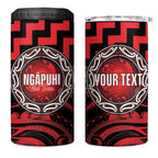 Aotearoa Ngapuhi Personalised 4 in 1 Can Cooler Tumbler Maori Iwi Poutama Puhoro Tattoo