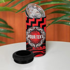 Aotearoa Ngapuhi Personalised 4 in 1 Can Cooler Tumbler Maori Iwi Poutama Puhoro Tattoo