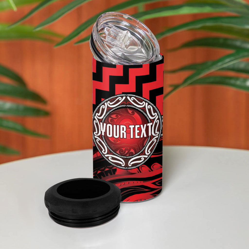Aotearoa Ngapuhi Personalised 4 in 1 Can Cooler Tumbler Maori Iwi Poutama Puhoro Tattoo