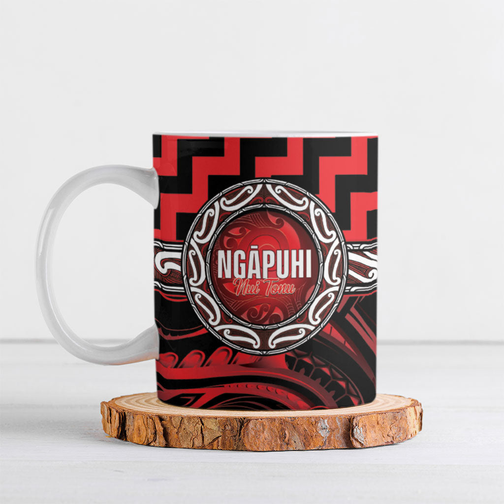 Aotearoa Ngapuhi Personalised Ceramic Mug Maori Iwi Poutama Puhoro Tattoo