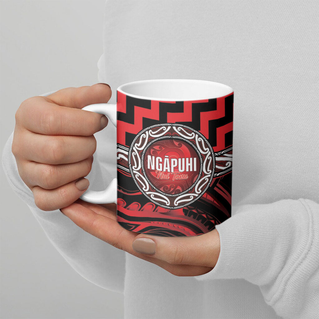 Aotearoa Ngapuhi Personalised Ceramic Mug Maori Iwi Poutama Puhoro Tattoo