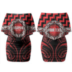 Aotearoa Ngapuhi Personalised Couples Matching Off Shoulder Short Dress and Hawaiian Shirt Maori Iwi Poutama Puhoro Tattoo