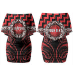 Aotearoa Ngapuhi Personalised Couples Matching Off Shoulder Short Dress and Long Sleeve Button Shirt Maori Iwi Poutama Puhoro Tattoo