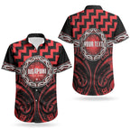 Aotearoa Ngapuhi Personalised Couples Matching Puletasi and Hawaiian Shirt Maori Iwi Poutama Puhoro Tattoo