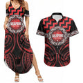 Aotearoa Ngapuhi Personalised Couples Matching Summer Maxi Dress and Hawaiian Shirt Maori Iwi Poutama Puhoro Tattoo