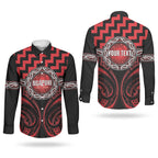 Aotearoa Ngapuhi Personalised Couples Matching Summer Maxi Dress and Long Sleeve Button Shirt Maori Iwi Poutama Puhoro Tattoo