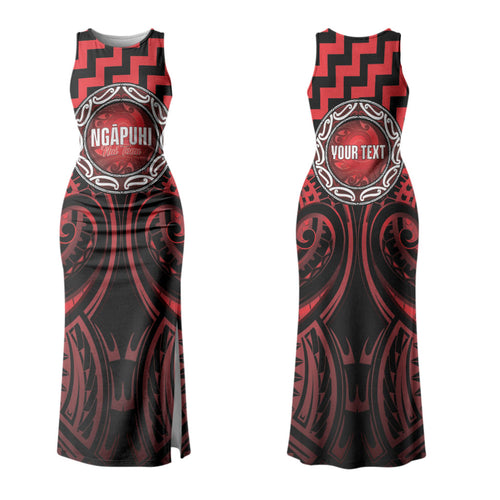 Aotearoa Ngapuhi Personalised Couples Matching Tank Maxi Dress and Hawaiian Shirt Maori Iwi Poutama Puhoro Tattoo