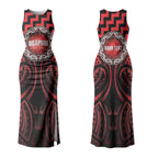 Aotearoa Ngapuhi Personalised Couples Matching Tank Maxi Dress and Long Sleeve Button Shirt Maori Iwi Poutama Puhoro Tattoo