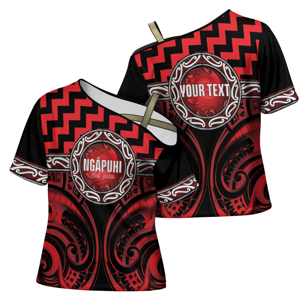 Aotearoa Ngapuhi Personalised Cross Shoulder Shirt Maori Iwi Poutama Puhoro Tattoo