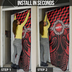 Aotearoa Ngapuhi Personalised Door Cover Maori Iwi Poutama Puhoro Tattoo