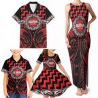 Aotearoa Ngapuhi Personalised Family Matching Tank Maxi Dress and Hawaiian Shirt Maori Iwi Poutama Puhoro Tattoo