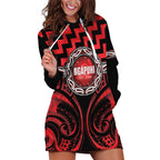Aotearoa Ngapuhi Personalised Hoodie Dress Maori Iwi Poutama Puhoro Tattoo