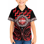 Aotearoa Ngapuhi Personalised Kid Hawaiian Shirt Maori Iwi Poutama Puhoro Tattoo