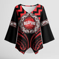 Aotearoa Ngapuhi Personalised Kimono Sleeve Blouse Maori Iwi Poutama Puhoro Tattoo