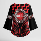 Aotearoa Ngapuhi Personalised Kimono Sleeve Blouse Maori Iwi Poutama Puhoro Tattoo