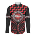 Aotearoa Ngapuhi Personalised Long Sleeve Button Shirt Maori Iwi Poutama Puhoro Tattoo