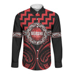 Aotearoa Ngapuhi Personalised Long Sleeve Button Shirt Maori Iwi Poutama Puhoro Tattoo