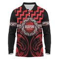 Aotearoa Ngapuhi Personalised Long Sleeve Polo Shirt Maori Iwi Poutama Puhoro Tattoo