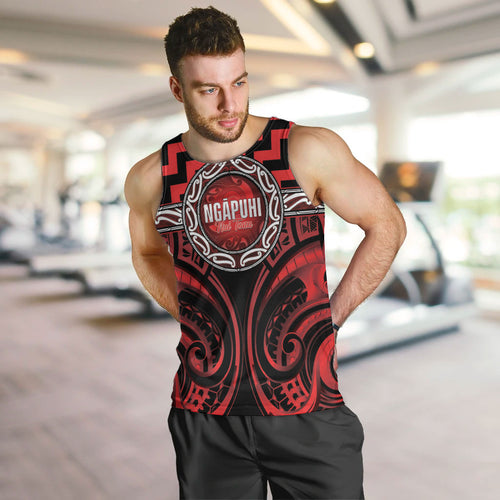 Aotearoa Ngapuhi Personalised Men Tank Top Maori Iwi Poutama Puhoro Tattoo