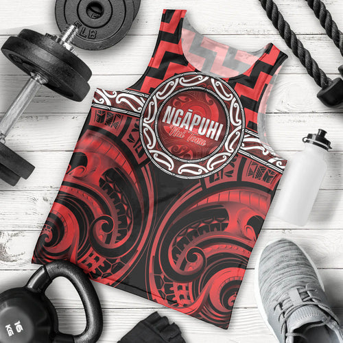 Aotearoa Ngapuhi Personalised Men Tank Top Maori Iwi Poutama Puhoro Tattoo