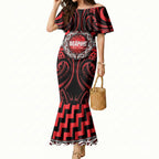 Aotearoa Ngapuhi Personalised Mermaid Dress Maori Iwi Poutama Puhoro Tattoo
