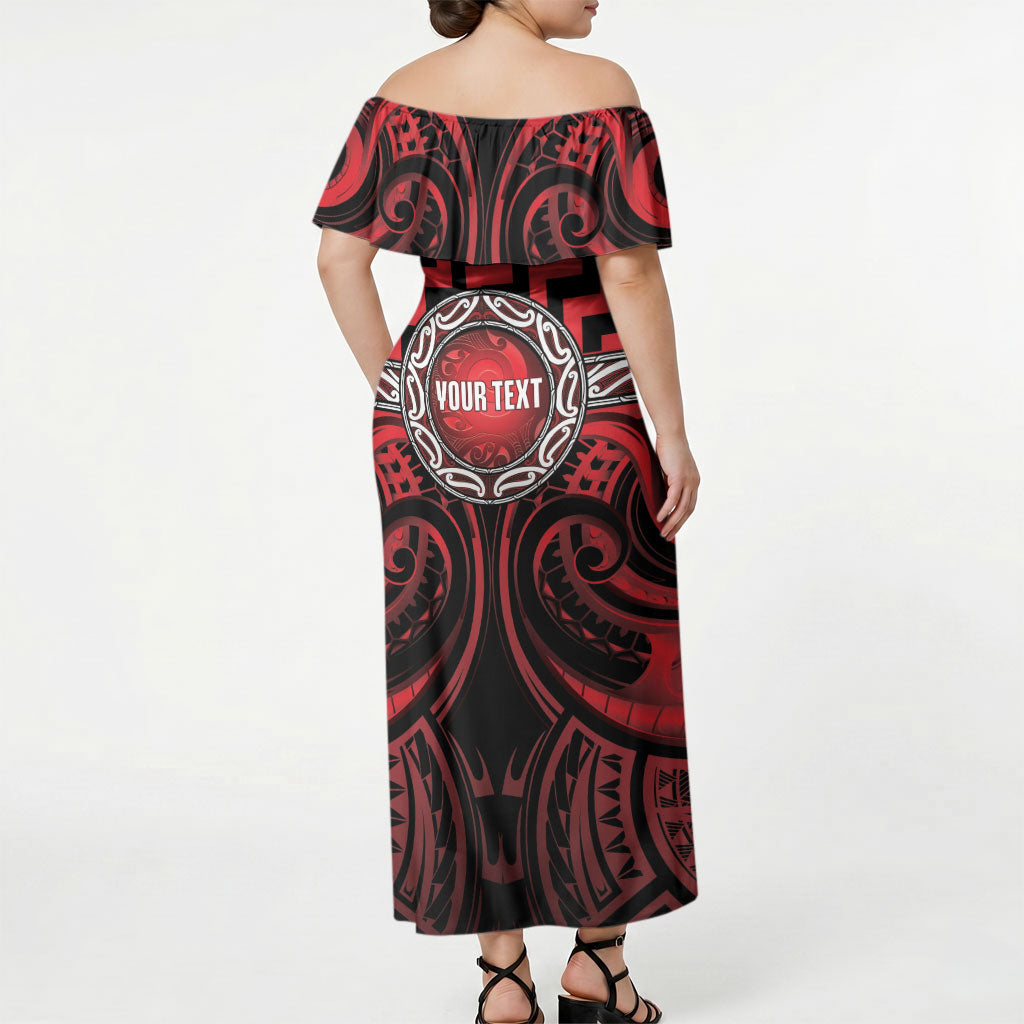 Aotearoa Ngapuhi Personalised Off Shoulder Maxi Dress Maori Iwi Poutama Puhoro Tattoo
