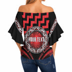 Aotearoa Ngapuhi Personalised Off Shoulder Wrap Waist Top Maori Iwi Poutama Puhoro Tattoo