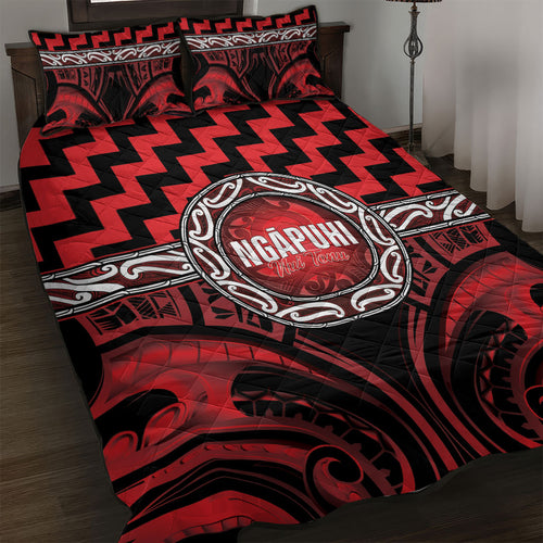 Aotearoa Ngapuhi Quilt Bed Set Maori Iwi Poutama Puhoro Tattoo