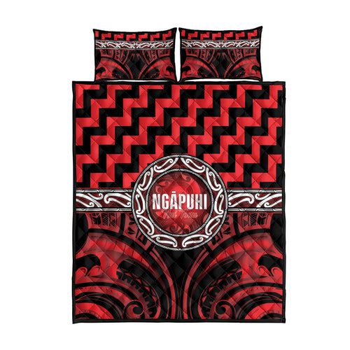 Aotearoa Ngapuhi Quilt Bed Set Maori Iwi Poutama Puhoro Tattoo