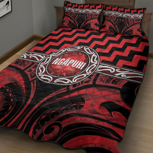 Aotearoa Ngapuhi Quilt Bed Set Maori Iwi Poutama Puhoro Tattoo