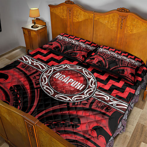 Aotearoa Ngapuhi Quilt Bed Set Maori Iwi Poutama Puhoro Tattoo