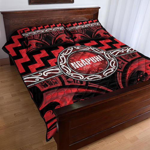 Aotearoa Ngapuhi Quilt Bed Set Maori Iwi Poutama Puhoro Tattoo