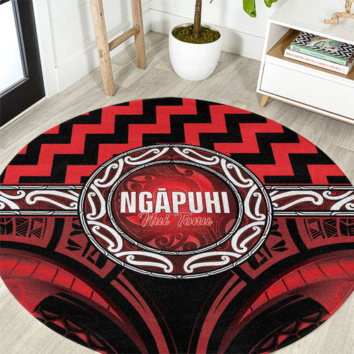Aotearoa Ngapuhi Round Carpet Maori Iwi Poutama Puhoro Tattoo