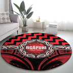 Aotearoa Ngapuhi Round Carpet Maori Iwi Poutama Puhoro Tattoo